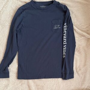 Vineyard Vines Men's Dark Blue Long Sleeve Tee